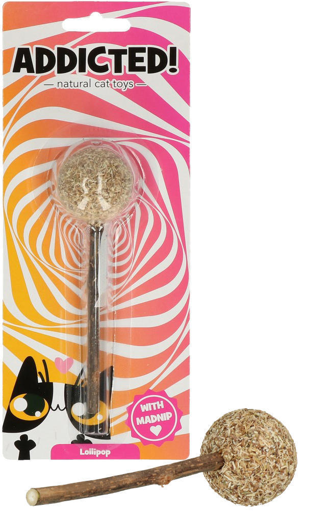 Hanging lollipop with cat root cat toy