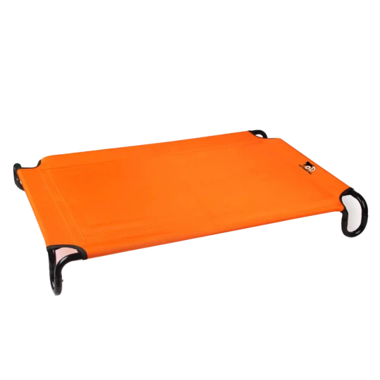 Portable orange cot for dogs
