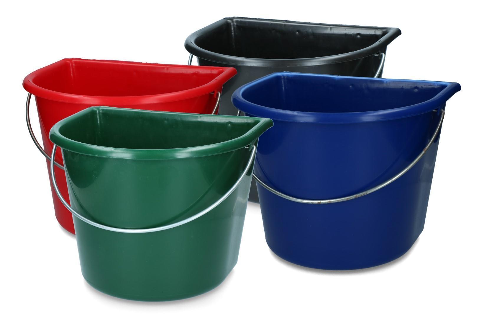 bucket with flat side 15 l blue stable livestock feeding drinking technology feeding bowls