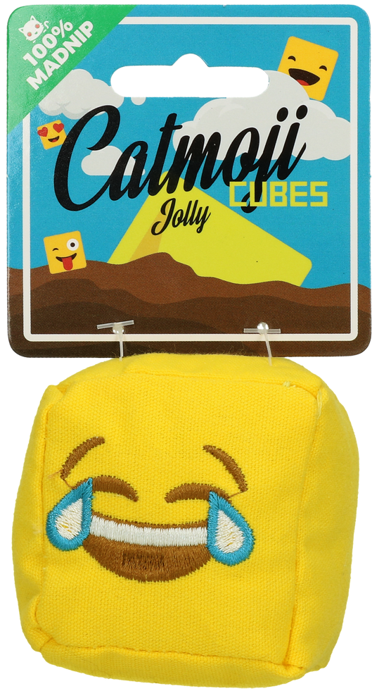 Emoji Cat Cube Jolly with cat root plush cat toy