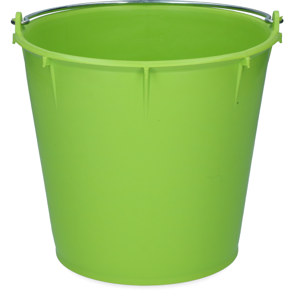 bucket 7 l with handle lemon green livestock housing livestock feeding drinking technology feeding bowls