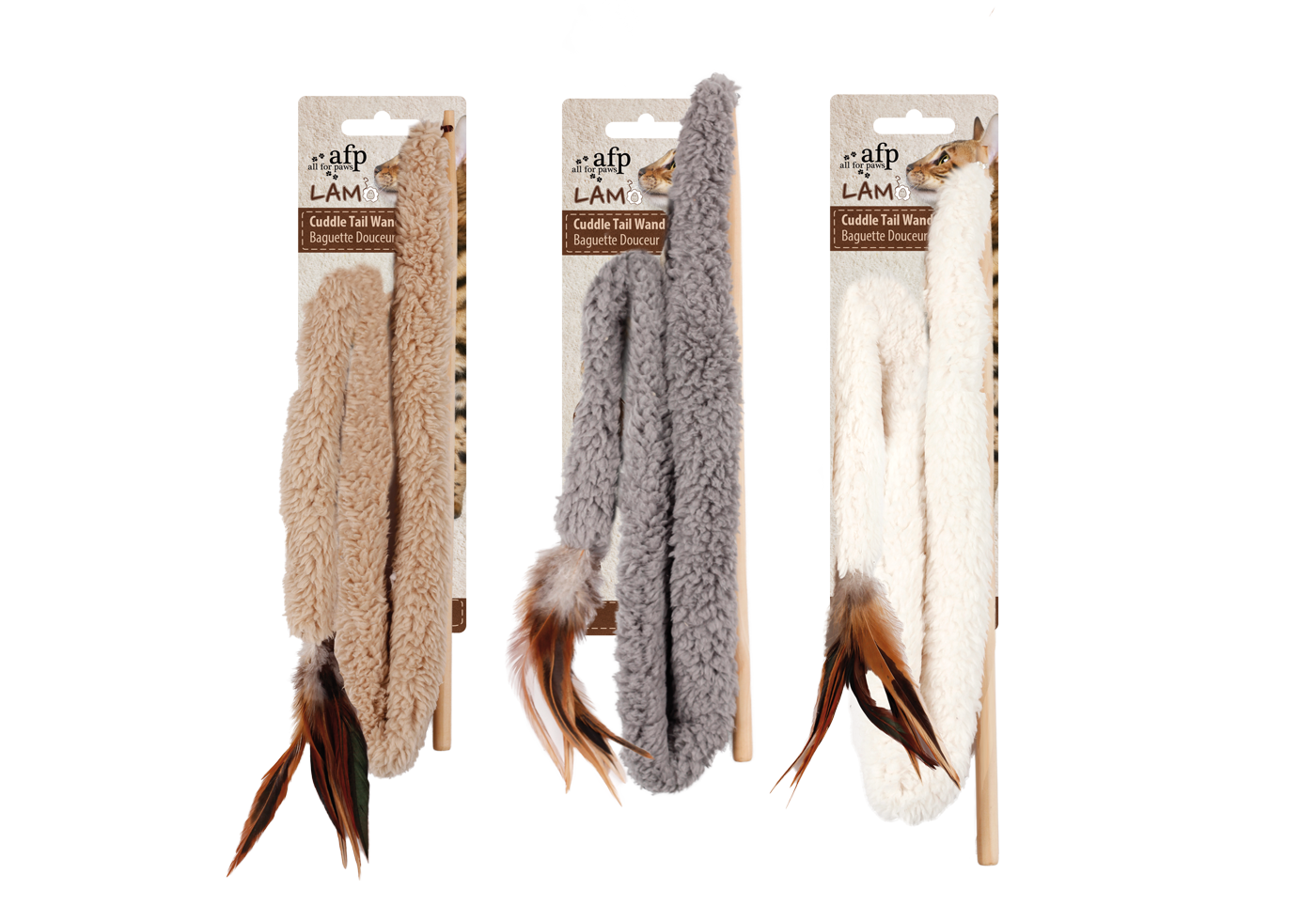 Lamb's wool - 30 inch comprehensive tail feather cat toy