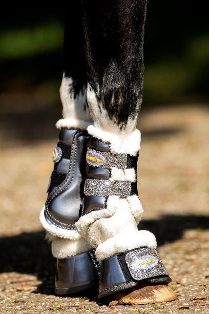 228 Show-time Gold Rush Glitter training tendon boots small size champagne color 3XS horse foot protection