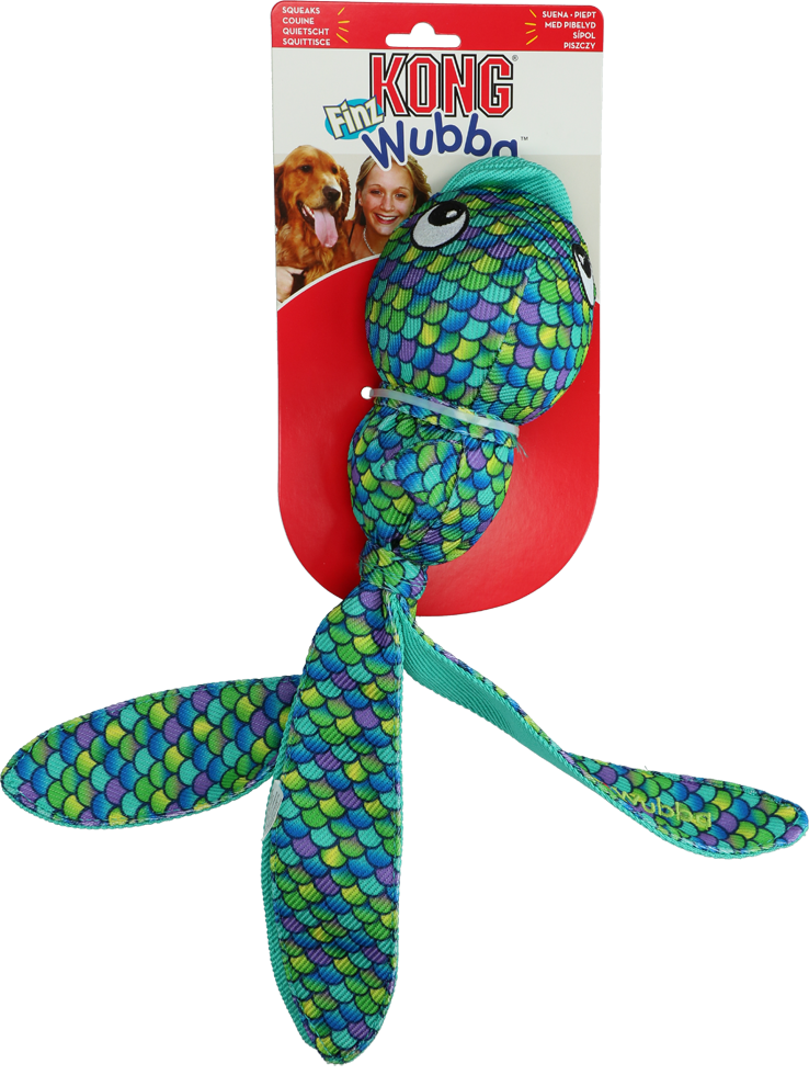 Wubba Finz strong dog toy fish blue XL