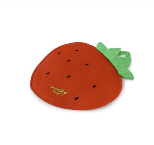 Green Rush strawberry play mat for cats