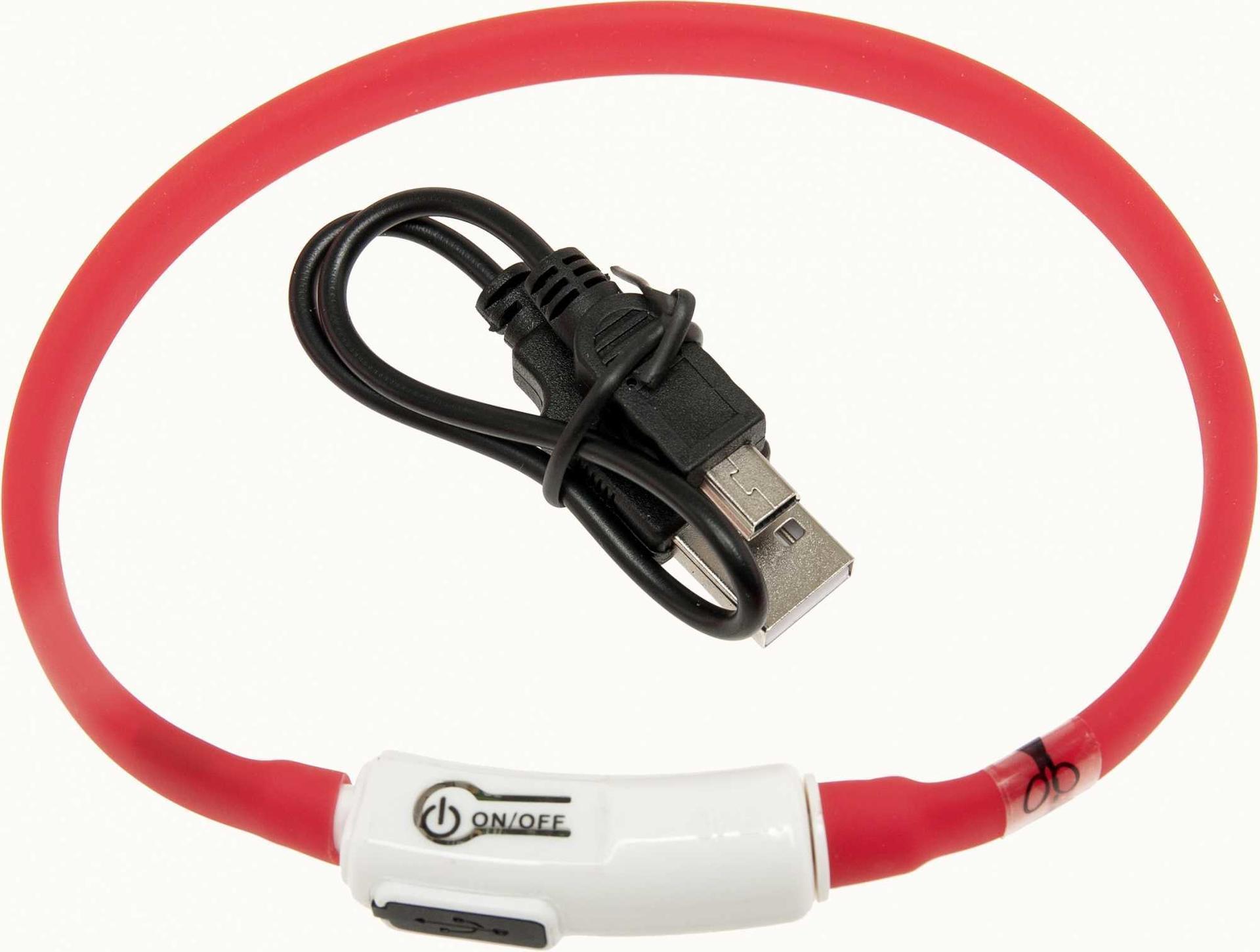 Collar with flashing light led and usb red 35 cm Dog collar with light