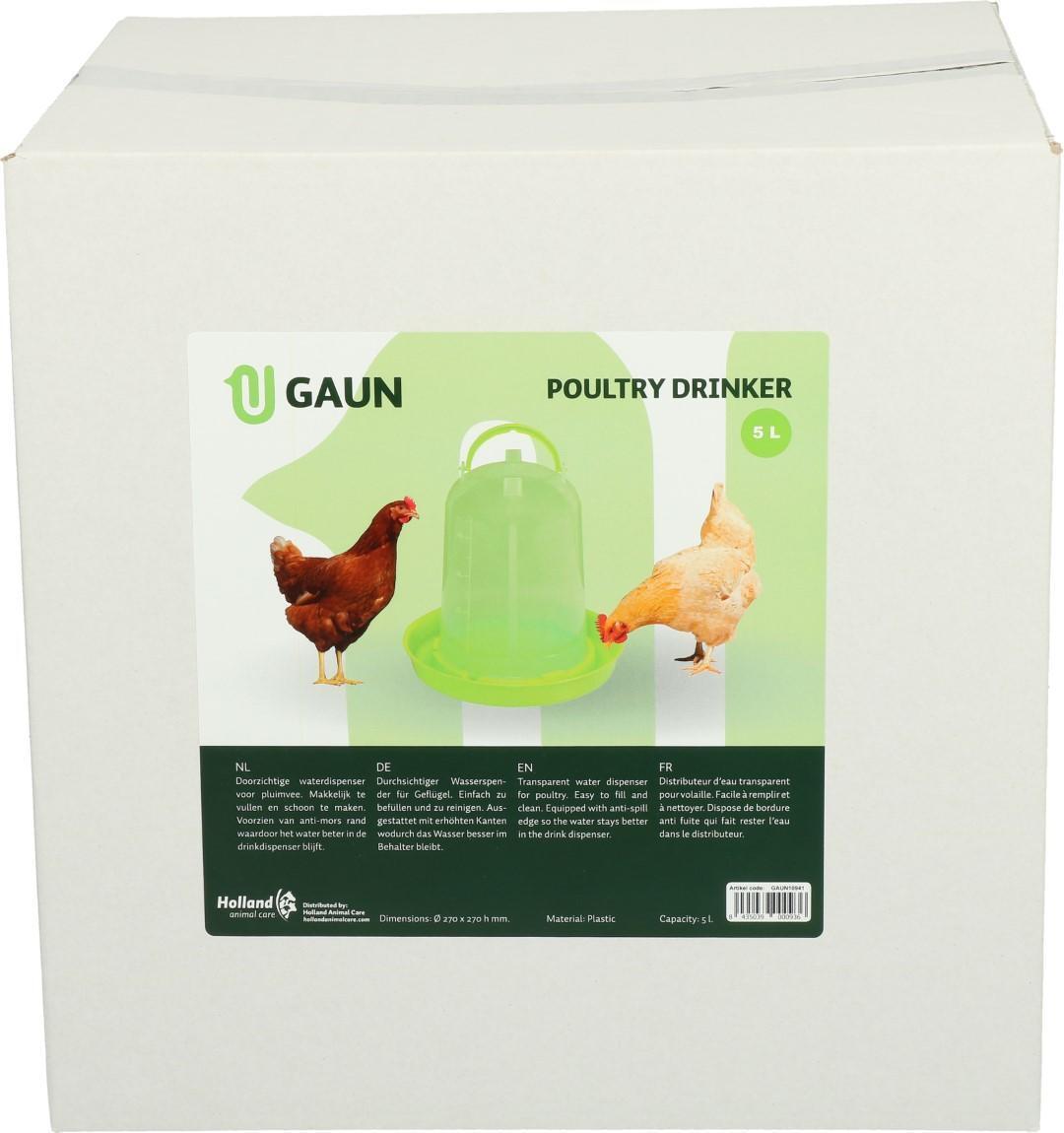 Poultry drinker 5 l green lemon