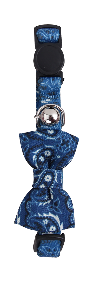 Cat collar w/Bowknot blue