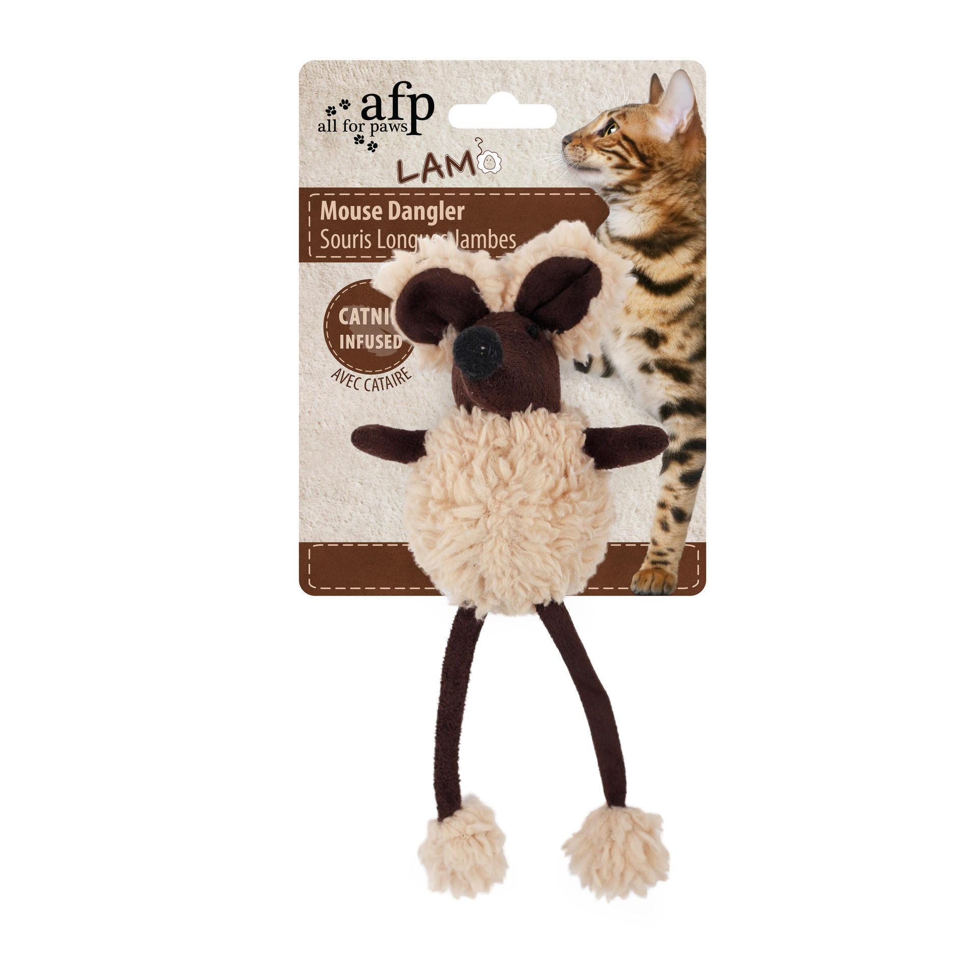 Lamb's wool Mouse Dangler cat toy