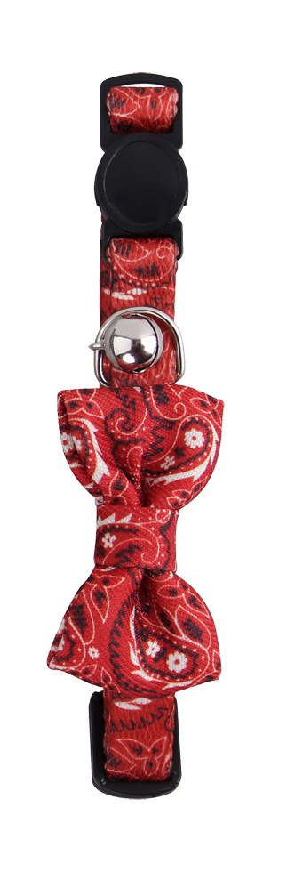 Cat collar with Bowknot red