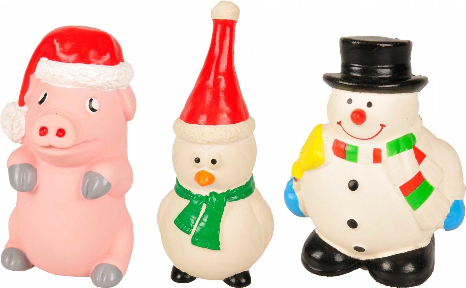 Christmas latex figurines dog toys chew toys