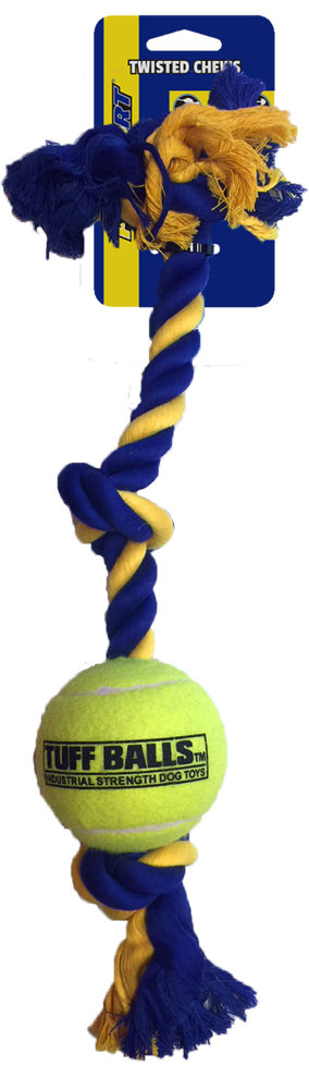 Mini 3 knots cotton rope 30 cm tennis ball 4,5 cm dog toy ropes