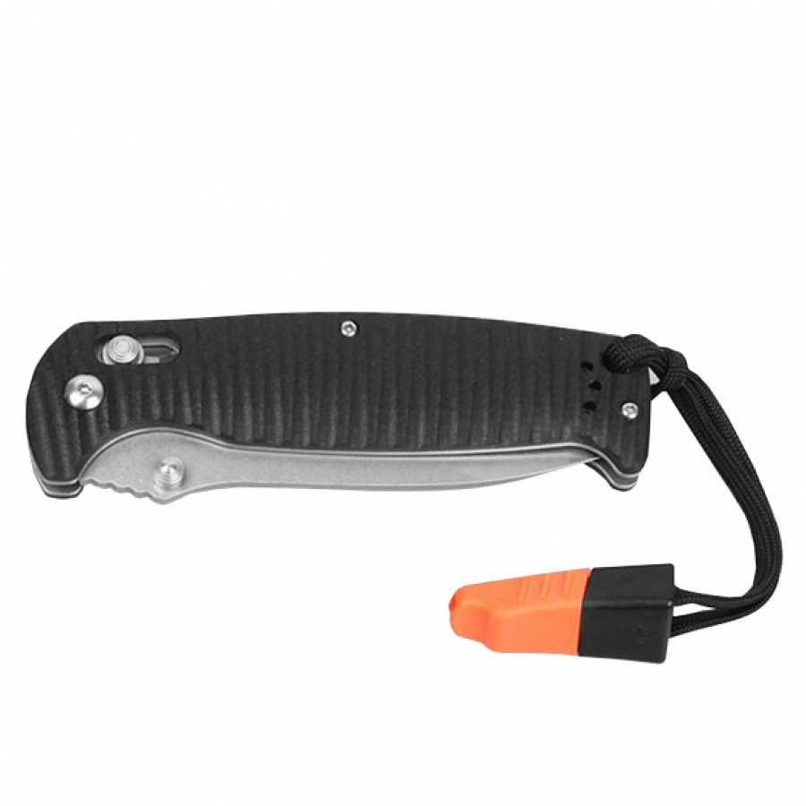 G7412P-BK-WS folding knife with whistle