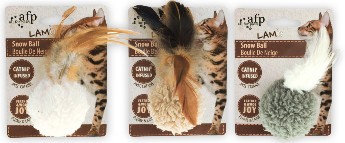 Lamb's wool snow globe cat's root feather cat toy