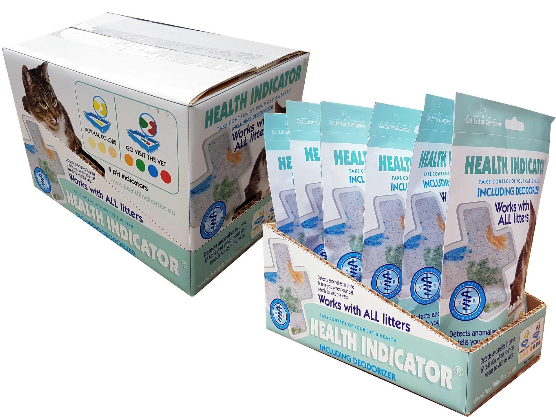 Cat litter with health indicator