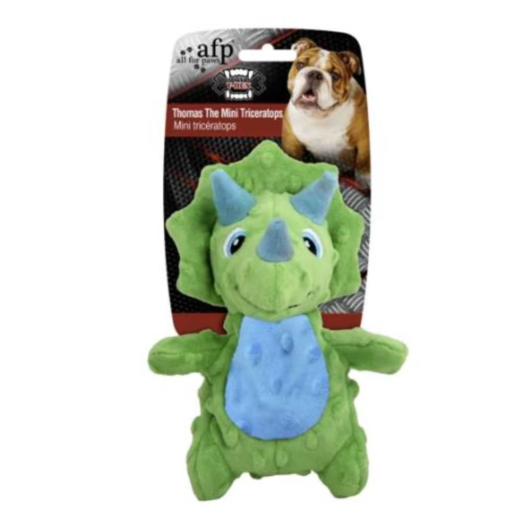 Thomas the mini triceratops dog toy