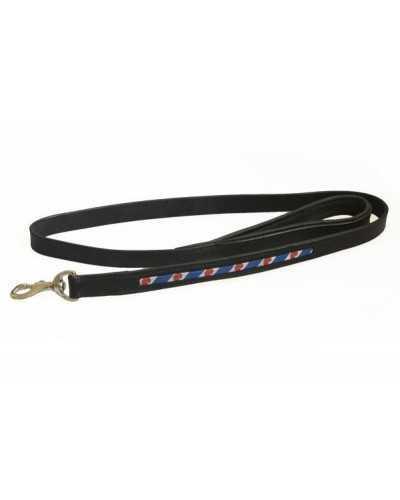 037 Leather dog leash with frieze decoration 130cm special