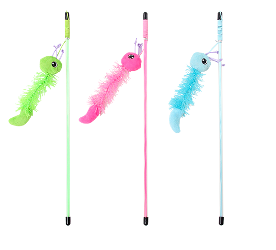 Caterpillar plush cat toy