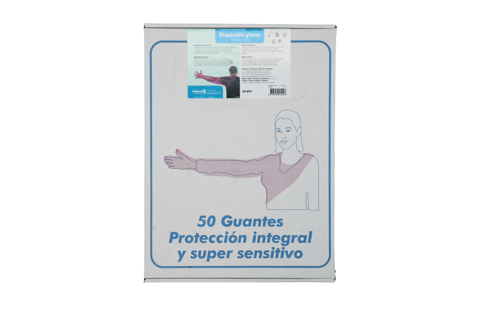 Disposable gloves orange for sheep, goats, alpacas, llamas, larger animals