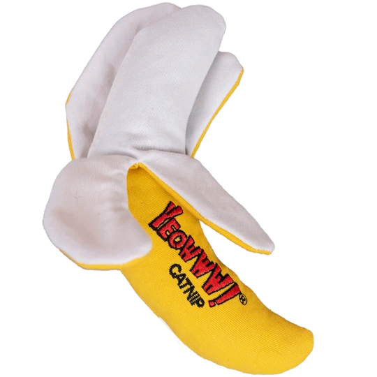 Chicata peeled banana with catnip cat toy