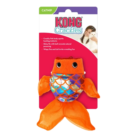 Brightly coloured fish cat toy