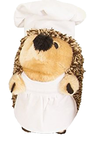 Chef hedgehog dog toy plush