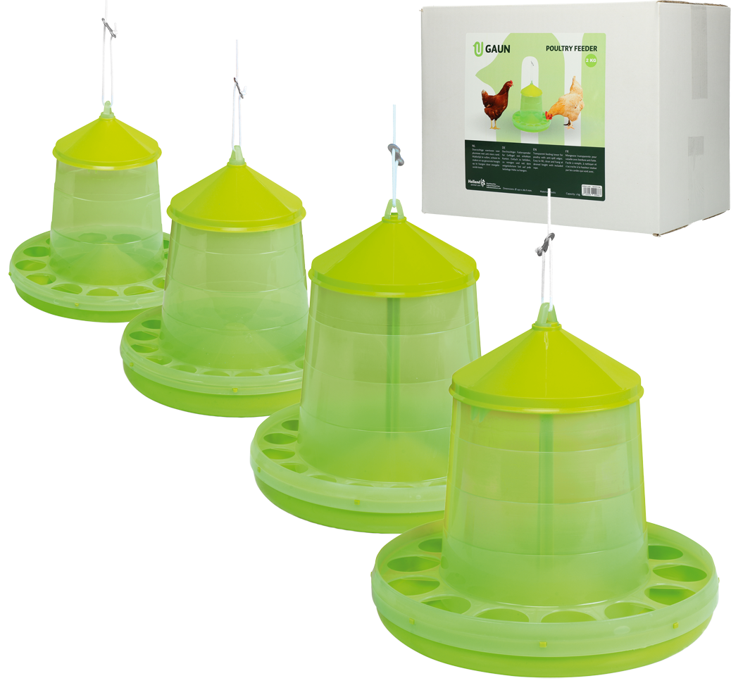 Poultry feed, feeder 2 kg green