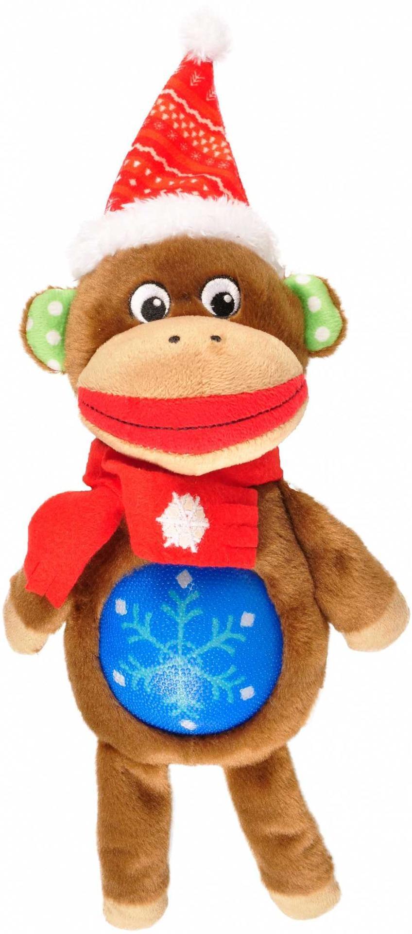 Christmas toy monkey tpr tummy 34 cm plush dog toy