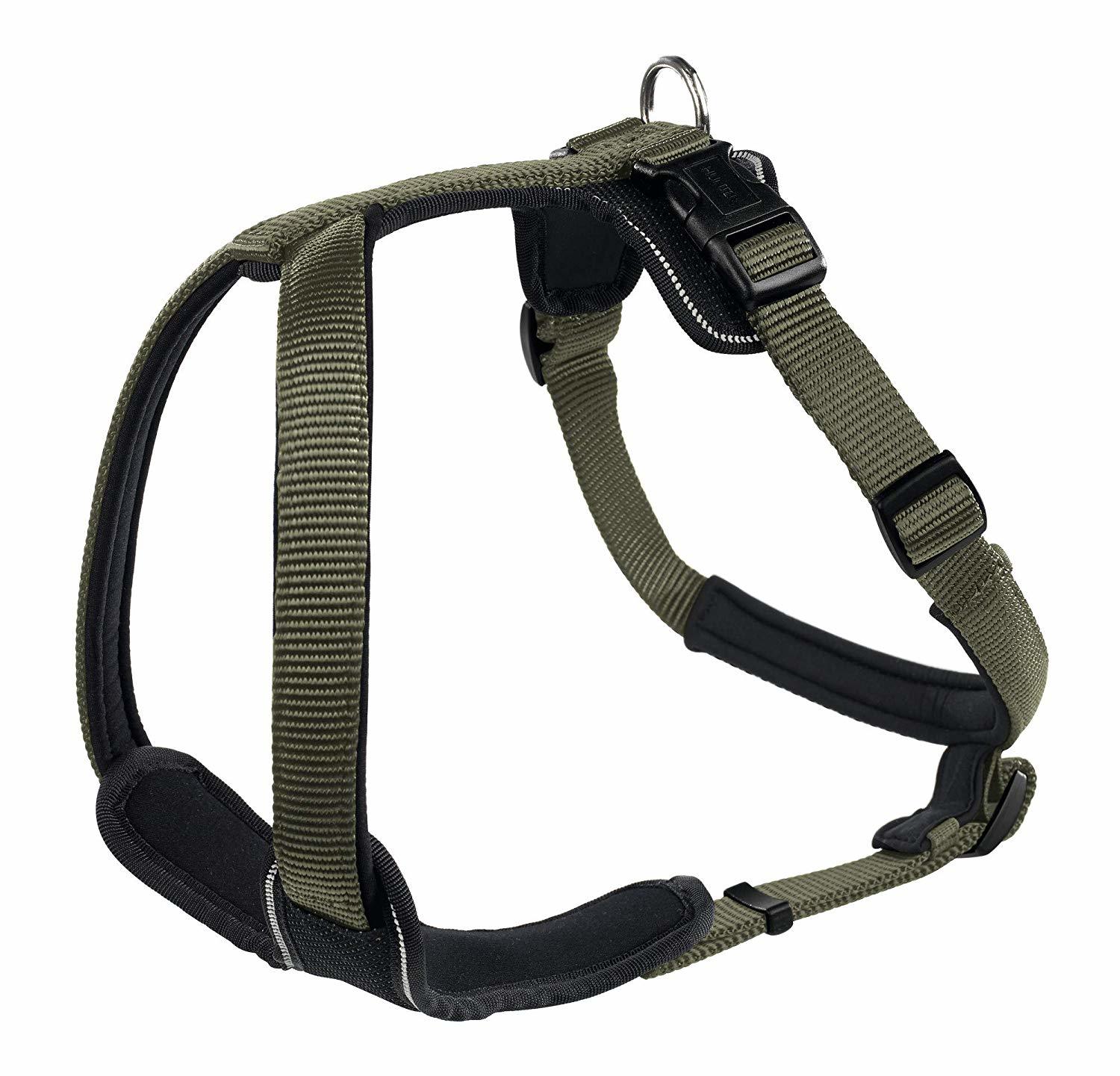 Green and grey dog harness size M
