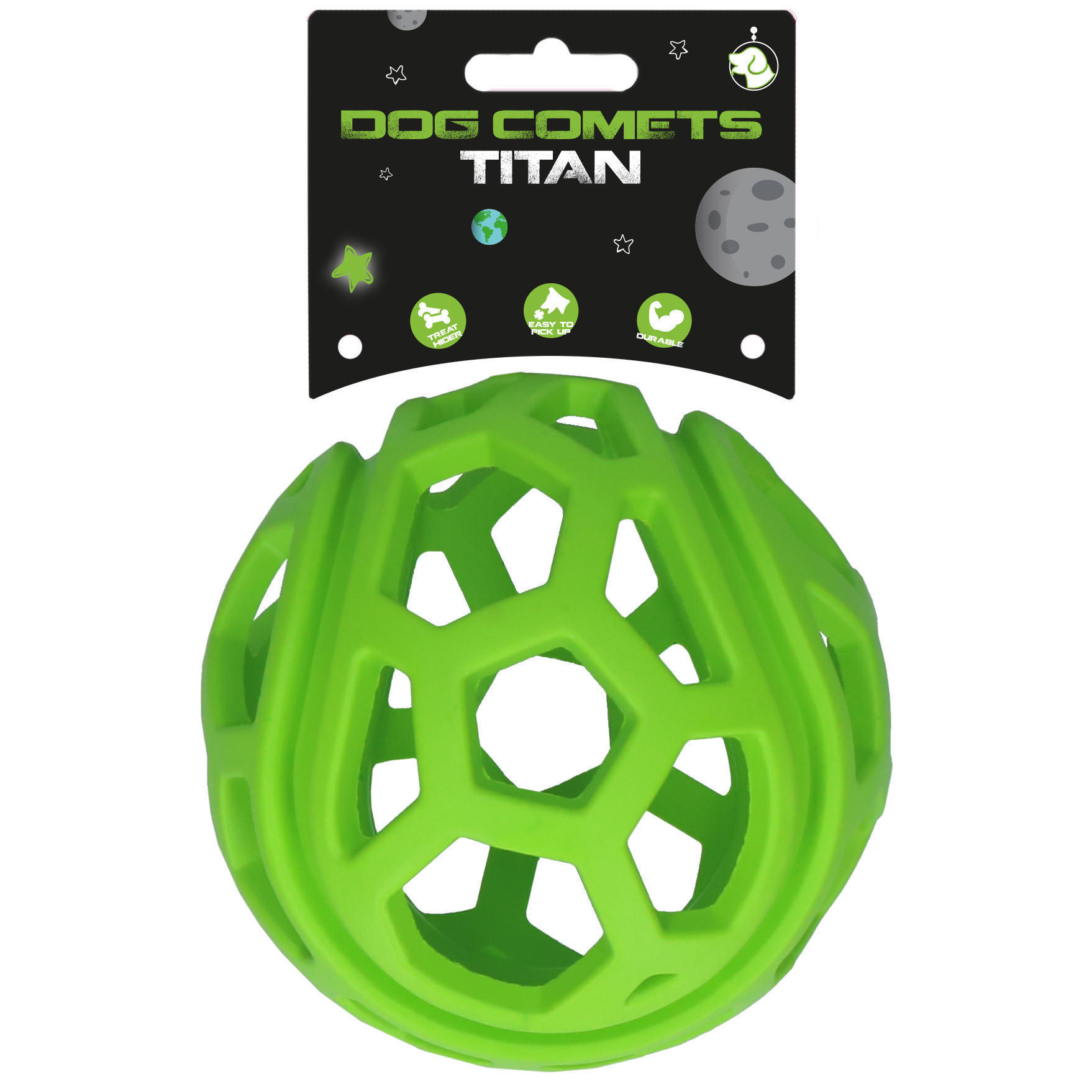 Titan ball with treat fillable green M 11,5 cm dog toy