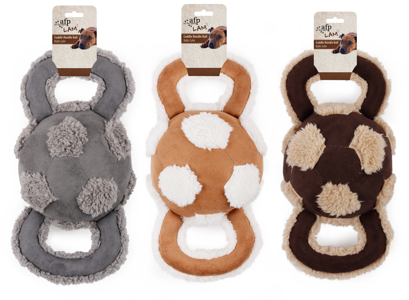 Soft material ball shaped plush dog toy