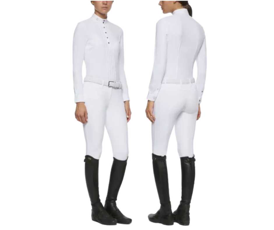 Mango Women  riding competition shirt  pleated with decoration