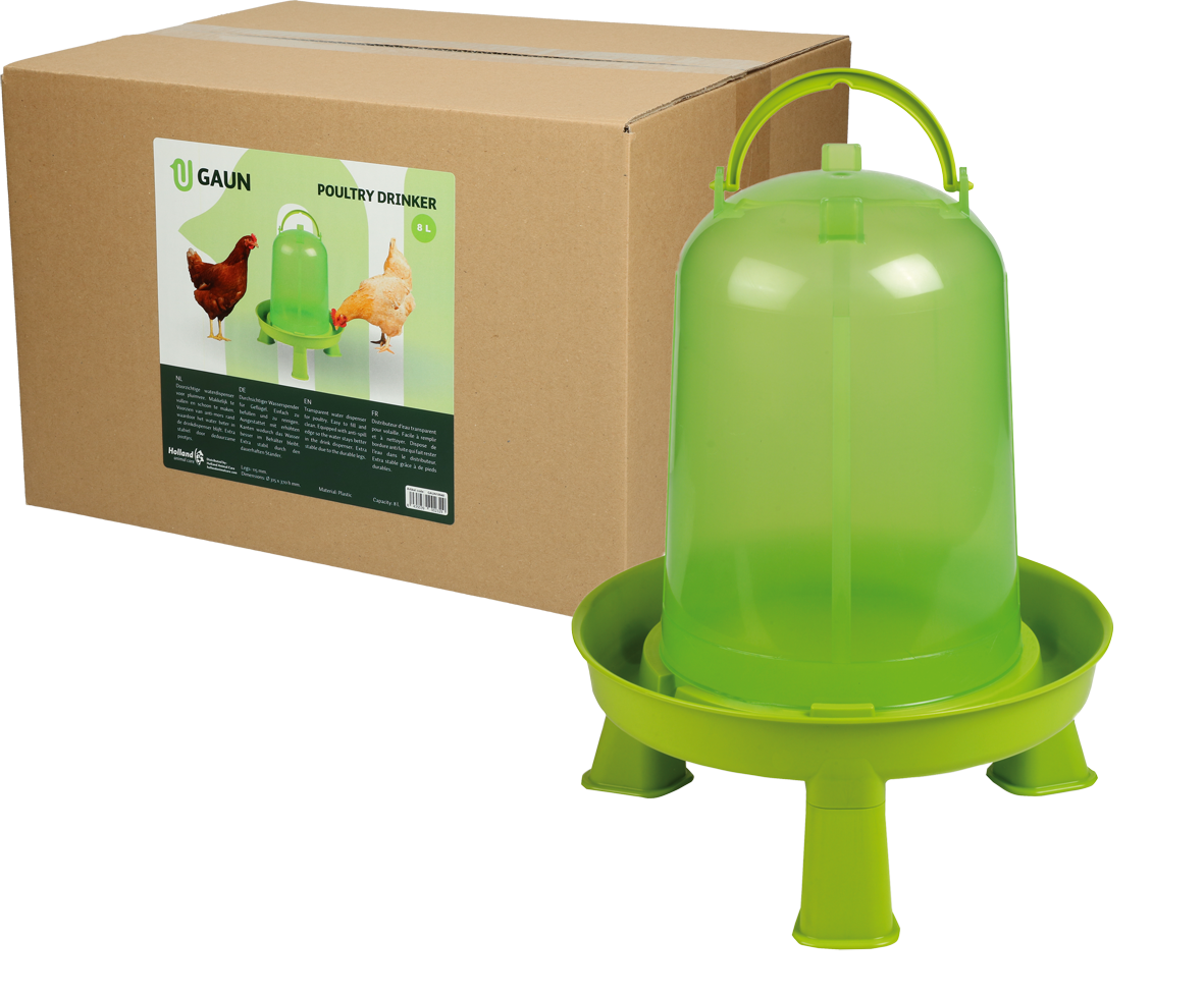Poultry drinker with feet 8 l green lemon