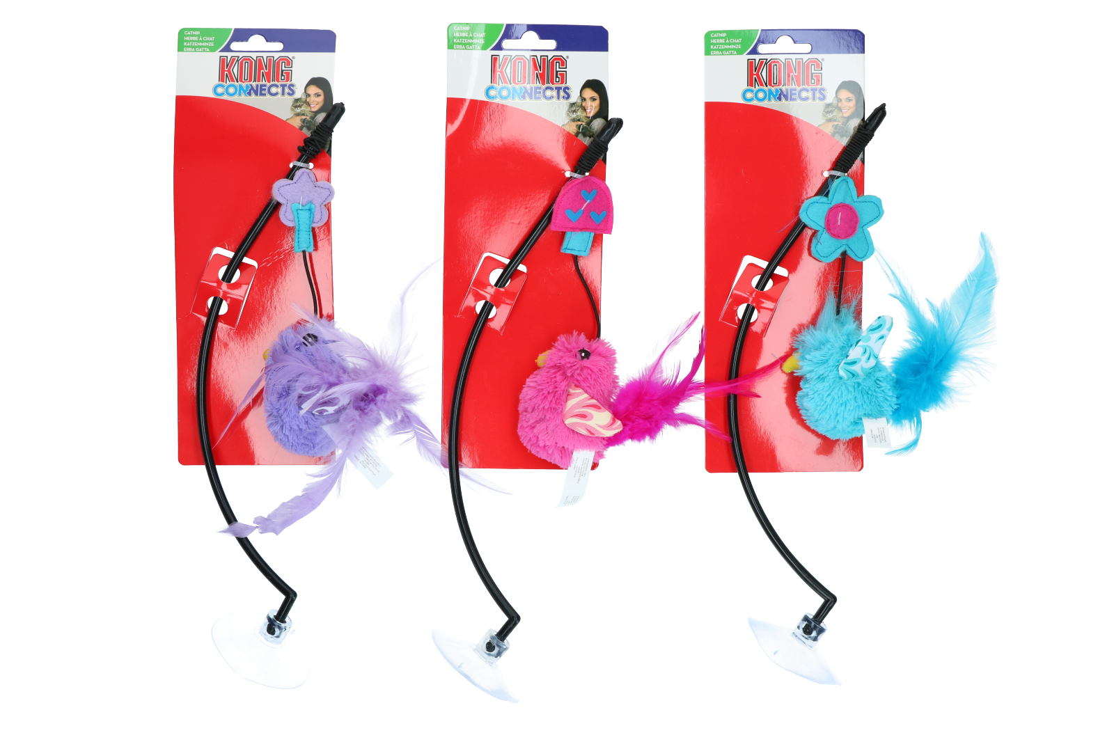 Feather cat toy with window clamp