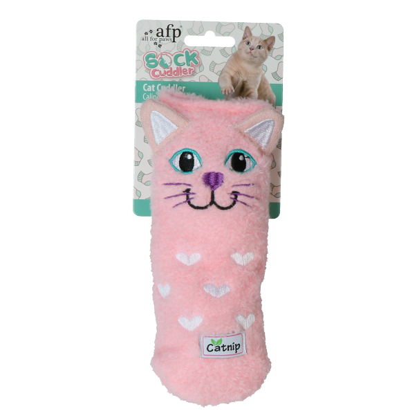 Soft sock cat toy containing catnip
