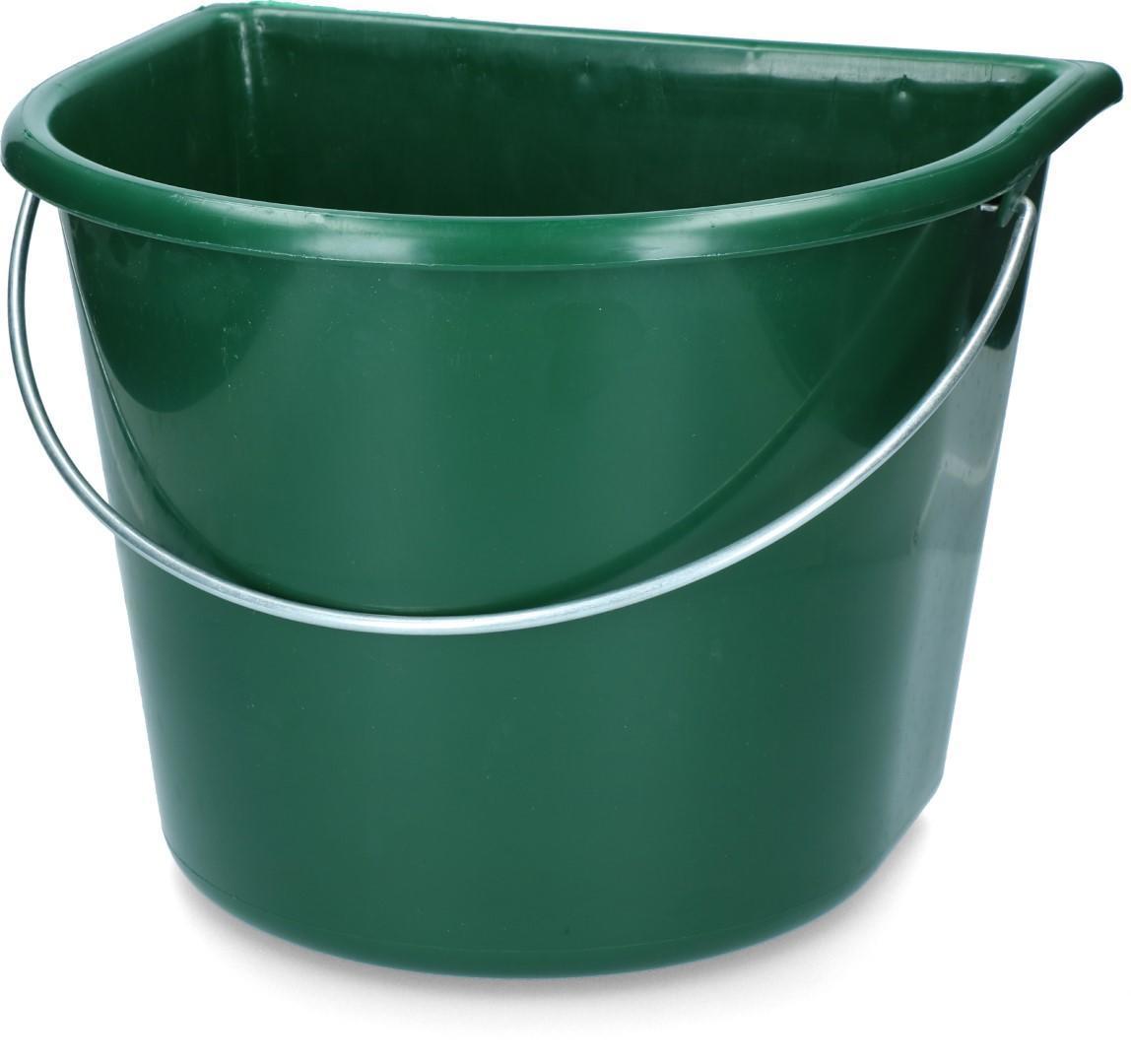 bucket with flat side 15 l green barn livestock feeding feeding technology feeding bowls