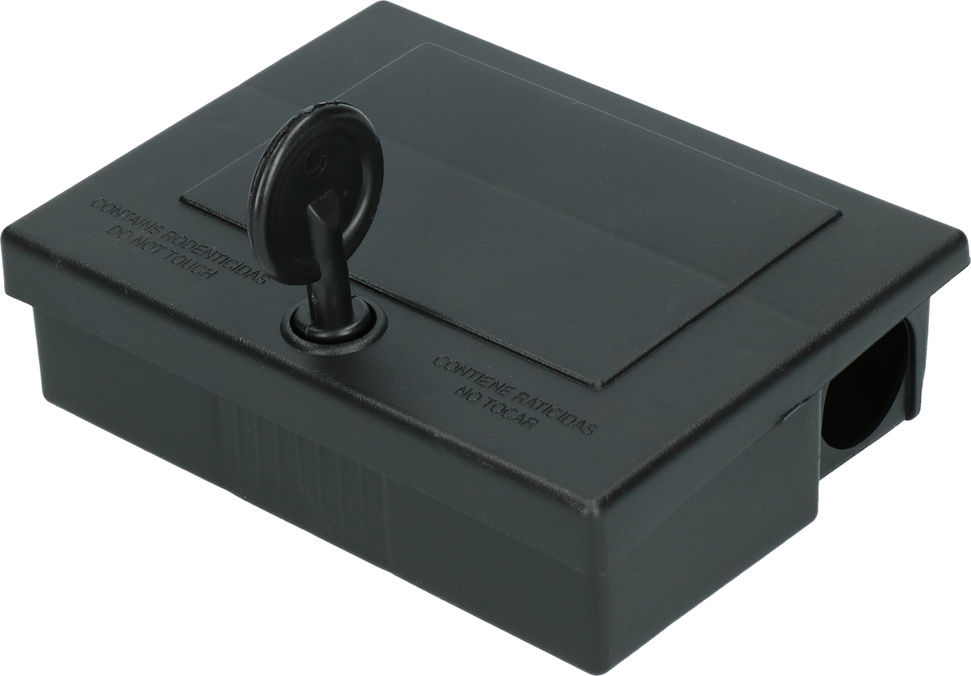 Mousetrap bait station with key for barn livestock pest control traps