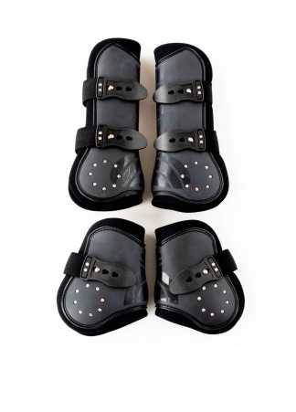 209  Luxury tendon  protection boots glitter shine black pony horse foot protection