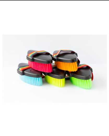 1696 Body brush with rainbow straps red 3 pcs Horse care