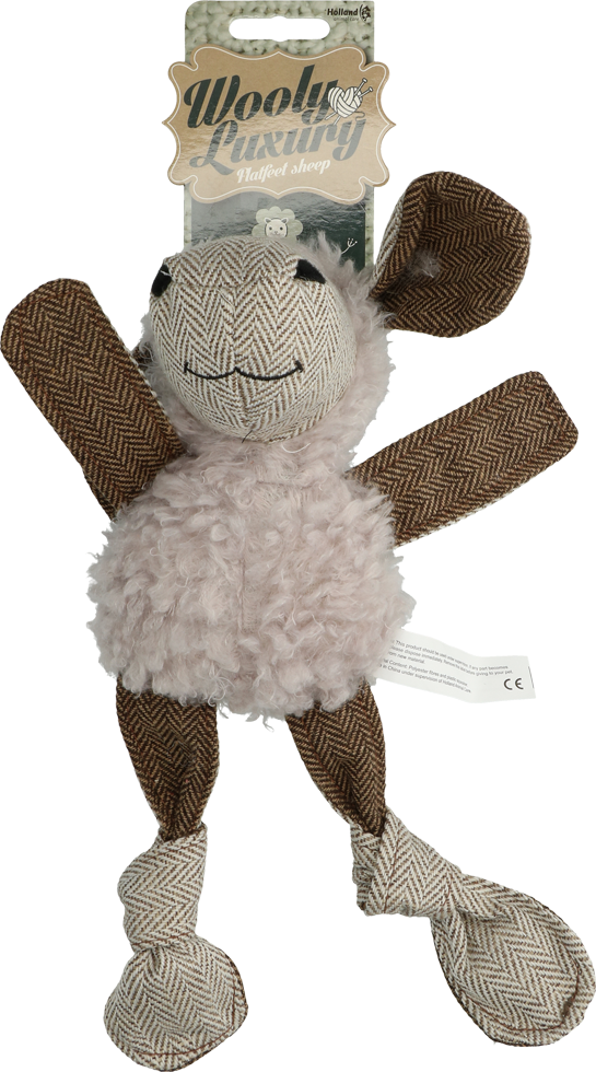 Flat grey sheep dog toy plush