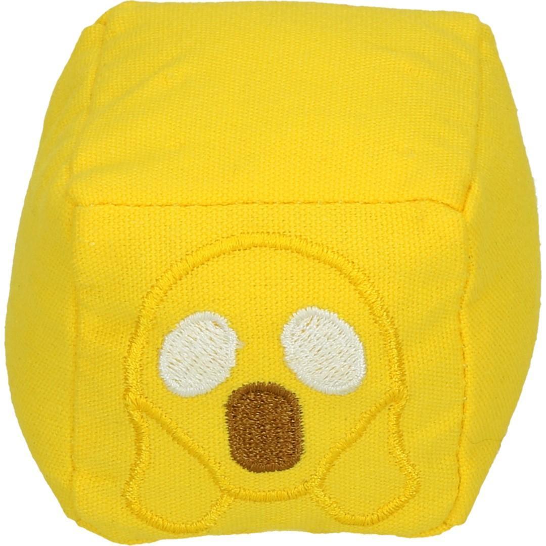 Emoji Cat Cube Spooky cat toy with plush cat root
