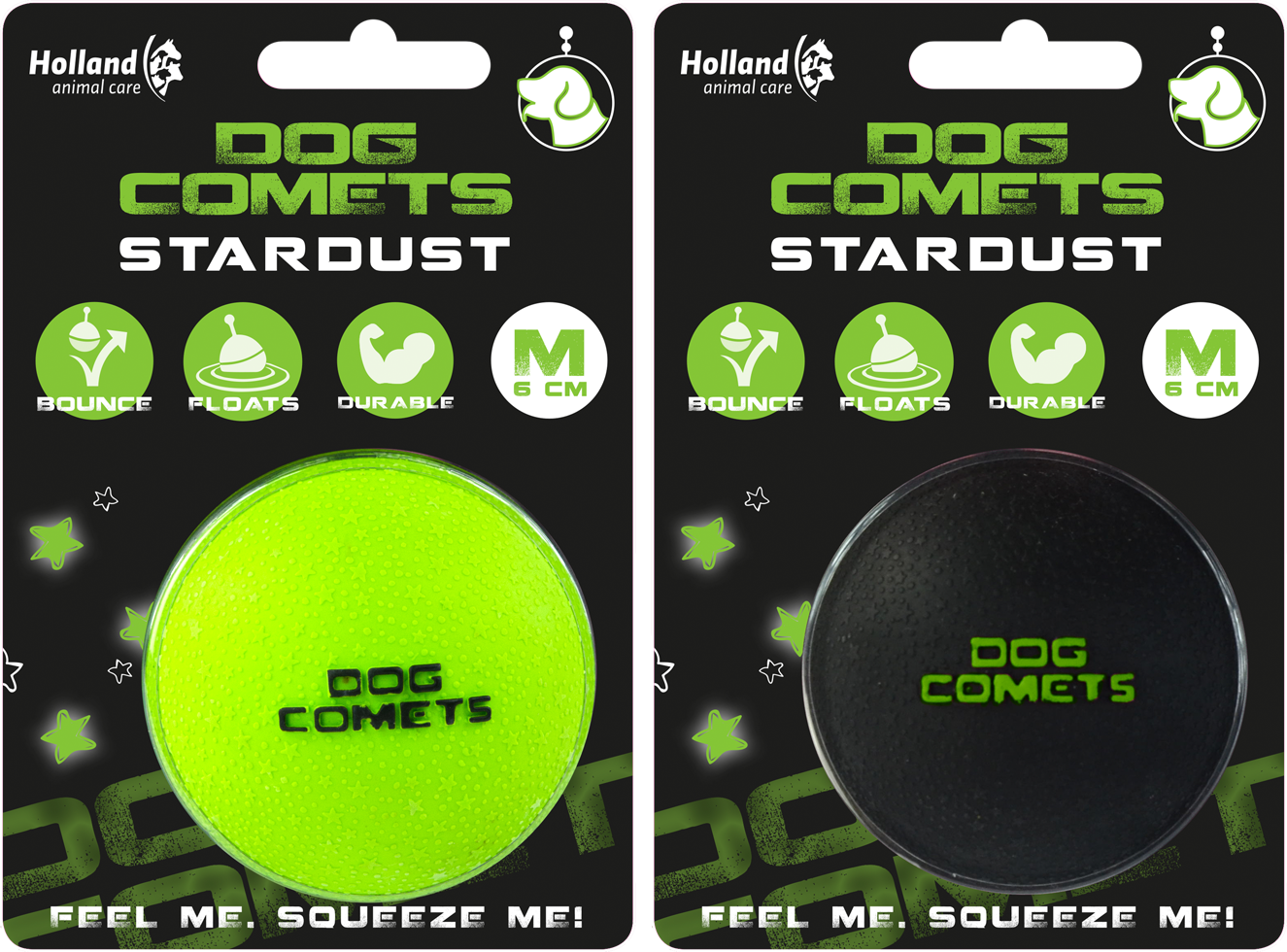 Stardust dog ball M neon green