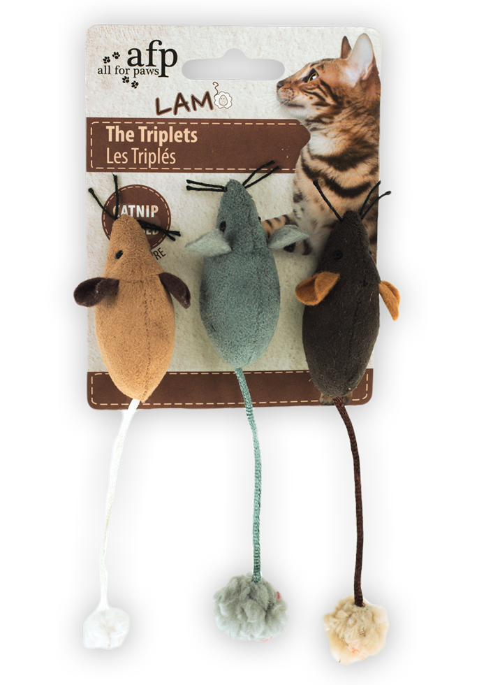 Lamb's wool - triple cat's root cat toy