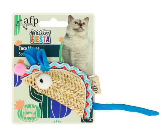 Taco shaped mouse cat toy filled with catnip