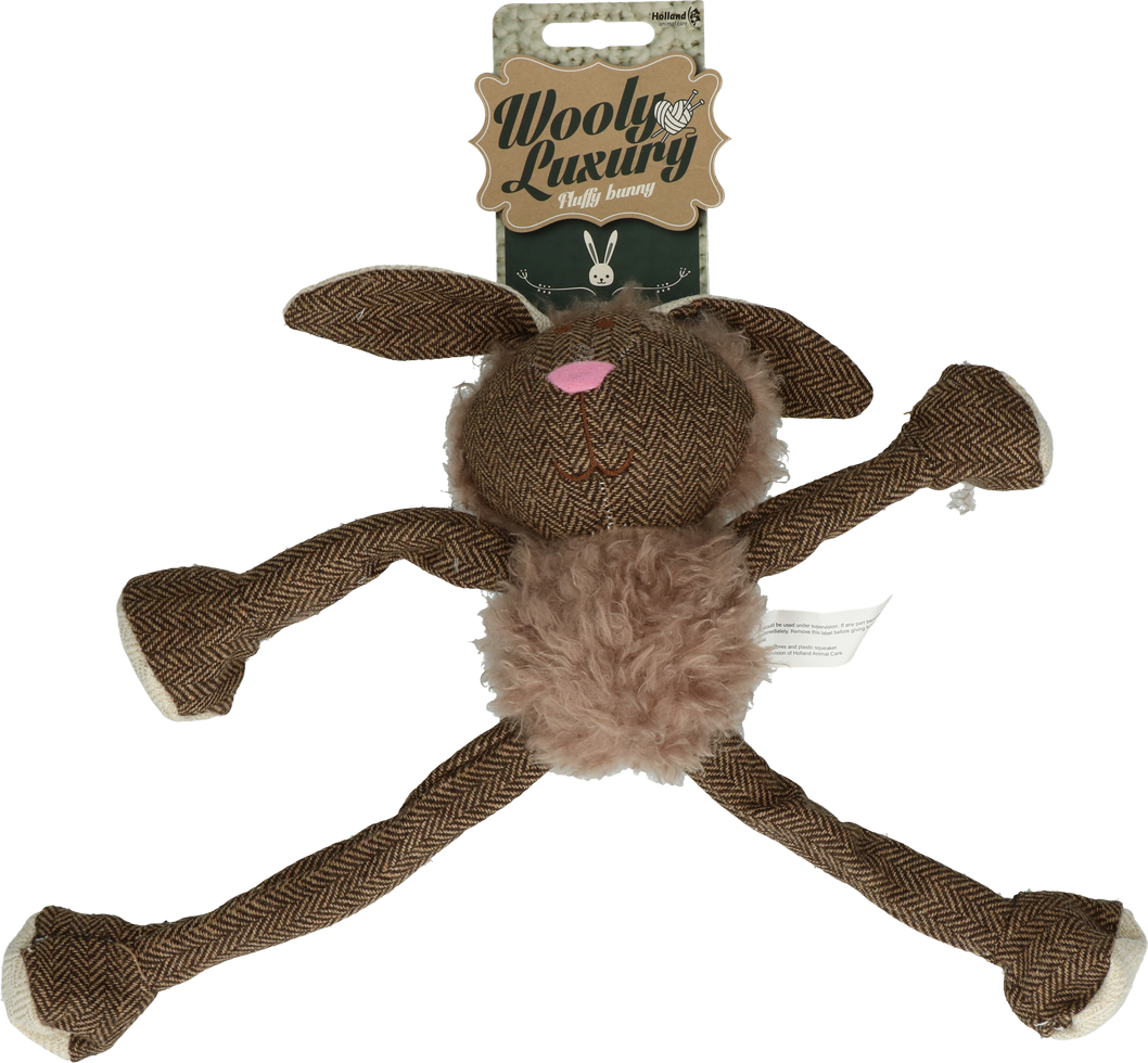 Fluffy brown bunny dog toy plush