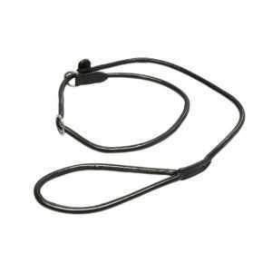 050 Cylindrical leather dog leash with sliding loop with lanyard in brown special