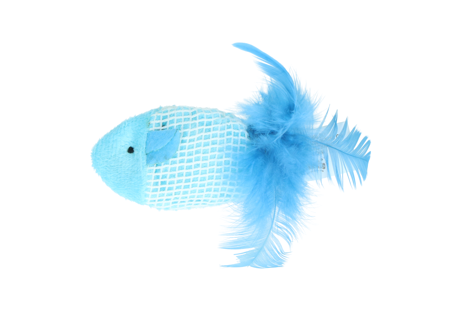 Fish with feather cat toy stuffed with catnip