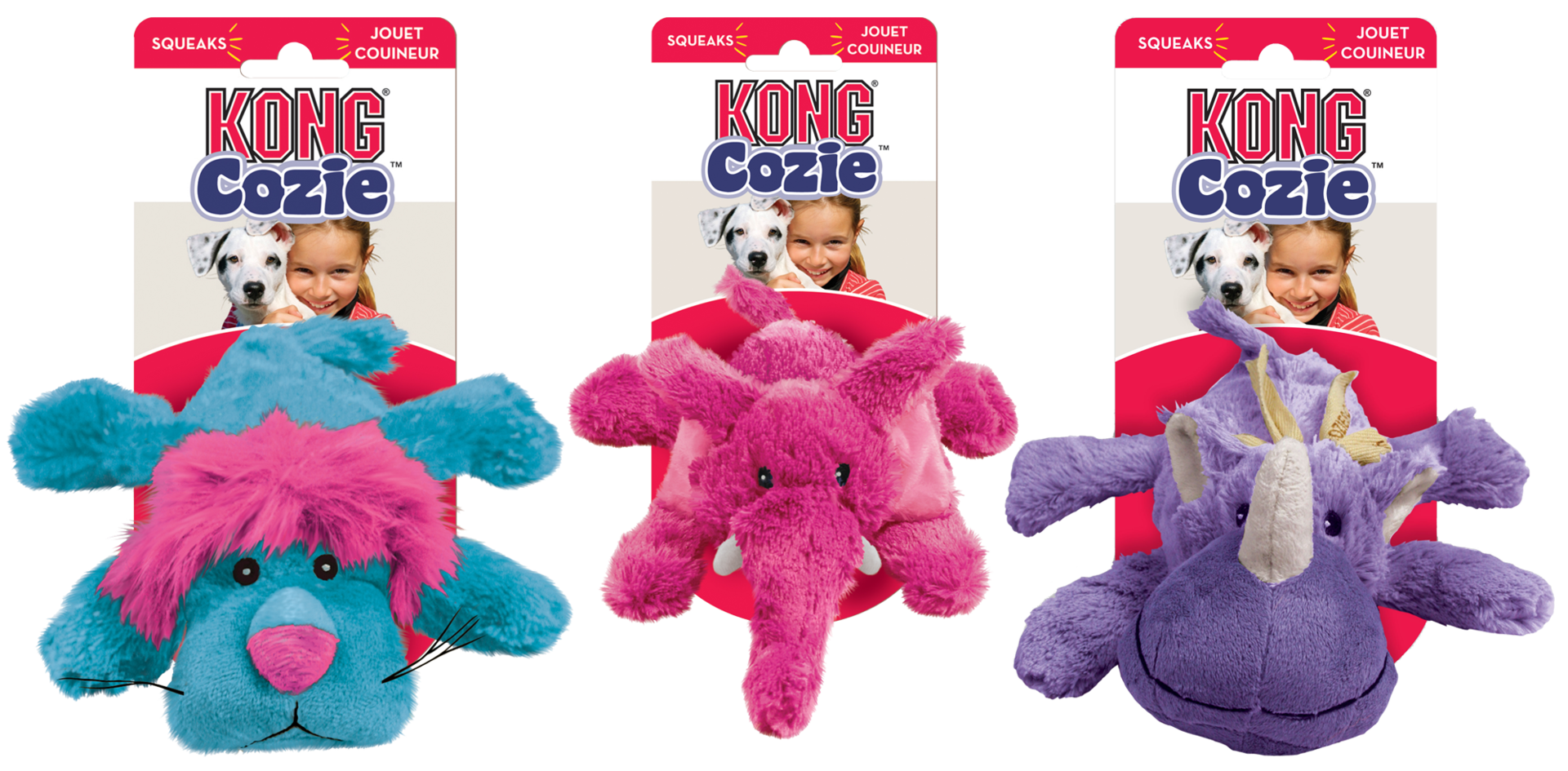 Cozies brights elephant S 15,2 cm x 13,3 cm plush dog toy