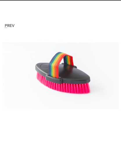 1696 Body brush with rainbow straps red 3 pcs Horse care
