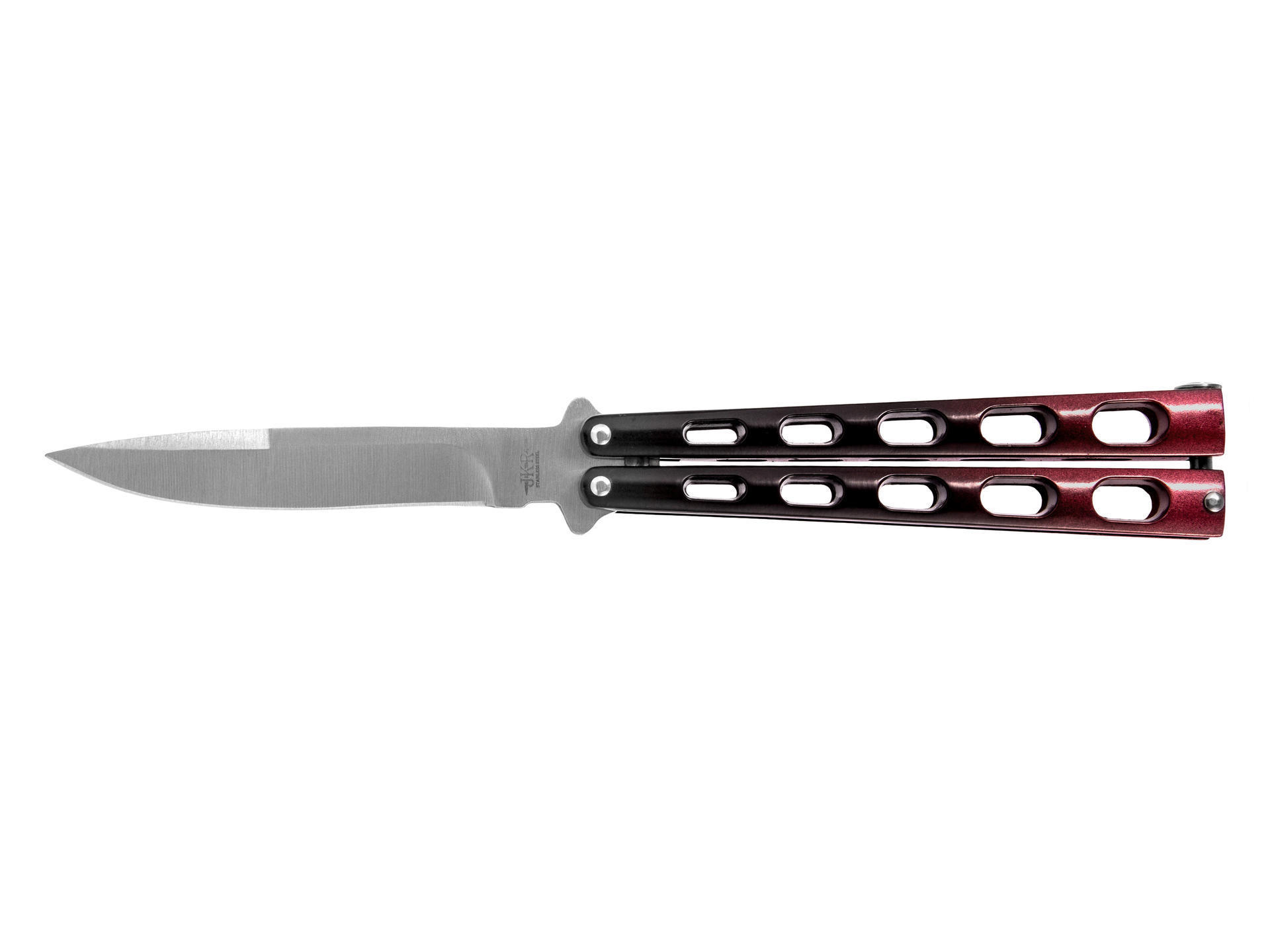 JKR595 butterfly knife black red
